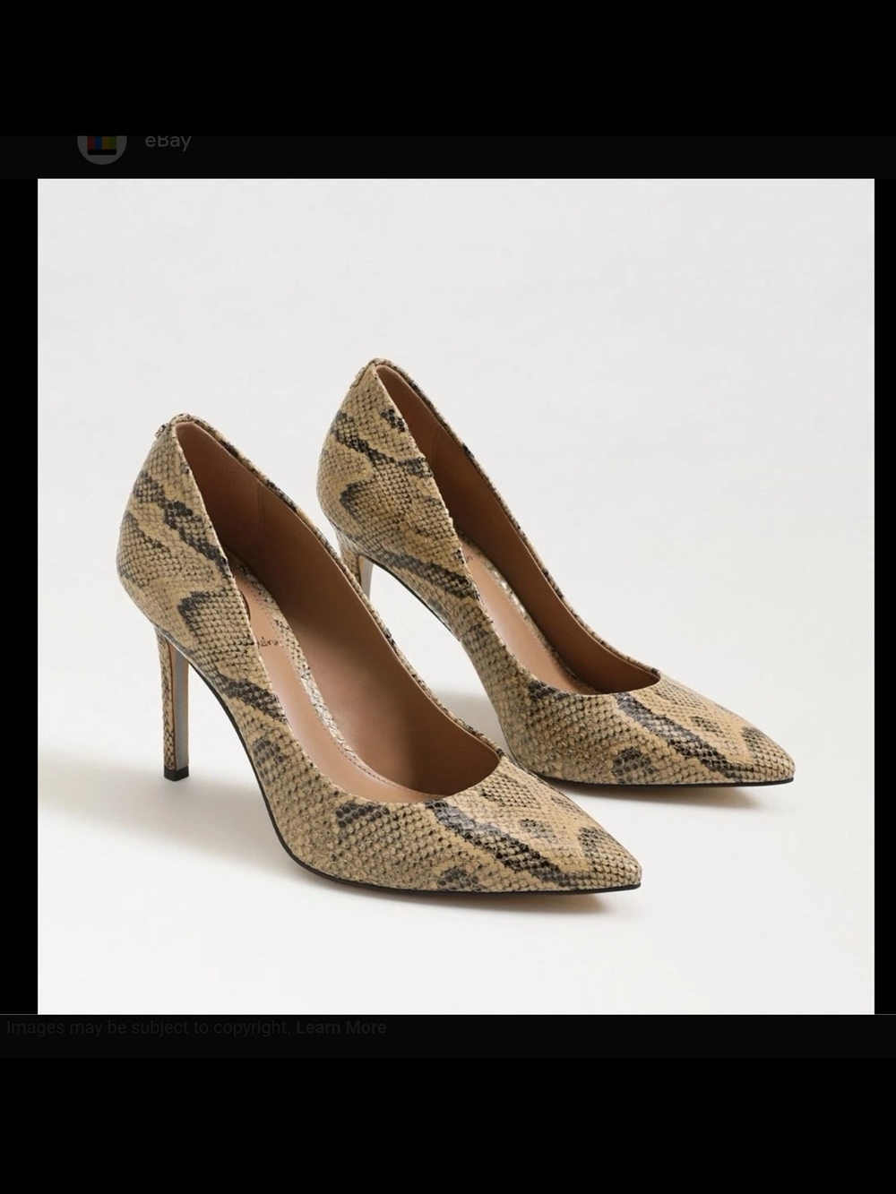 Sam Edelman Hazel Pump Snake-Print Pointed Toe Stiletto Pumps  Size 10
